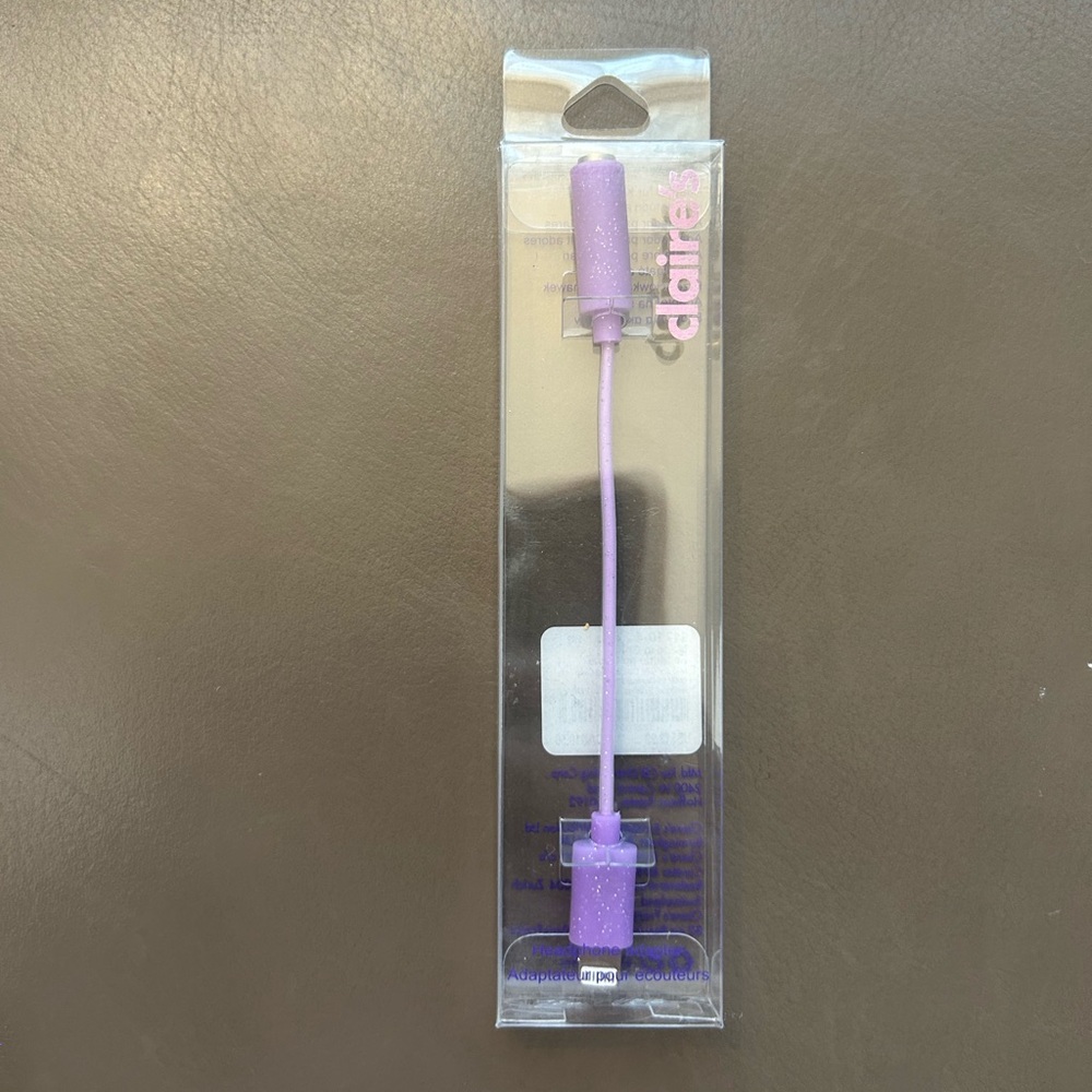 Glittery 💜purple Lightning to 3.5mm headphone Jack Adapter